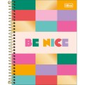 Foto ilustrativa Caderno Espiral Capa Dura Colegial 1 Matéria Be Nice 80 Folhas