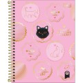 Foto ilustrativa Caderno Espiral Capa Dura Colegial 1 Matéria Purrfect Cats 80 Folhas