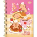 Foto ilustrativa Caderno Espiral Capa Dura Colegial 10 Matérias Capyclub 120 Folhas