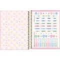 Foto ilustrativa Caderno Espiral Capa Dura Colegial 10 Matérias Happy 160 Folhas