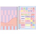 Foto ilustrativa Caderno Espiral Capa Dura Colegial 10 Matérias Happy 160 Folhas