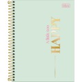 Foto ilustrativa Caderno Espiral Capa Dura Colegial 10 Matérias Happy 160 Folhas
