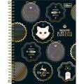 Foto ilustrativa Caderno Espiral Capa Dura Colegial 10 Matérias Puurfect Cats 120 Folhas