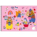 Foto ilustrativa Caderno Espiral Capa Dura Meia Pauta Kids Feminino 40 Folhas