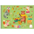 Foto ilustrativa Caderno Espiral Capa Dura Meia Pauta Kids Feminino 40 Folhas