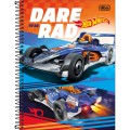 Foto ilustrativa Caderno Espiral Capa Dura Universitário 1 Matéria Hot Wheels 80 Folhas