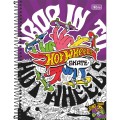 Foto ilustrativa Caderno Espiral Capa Dura Universitário 1 Matéria Hot Wheels Skate 80 Folhas