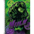 Foto ilustrativa Caderno Espiral Capa Dura Universitário 1 Matéria Hulk 80 Folhas