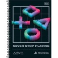 Foto ilustrativa Caderno Espiral Capa Dura Universitário 1 Matéria PlayStation 80 Folhas