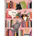 Foto ilustrativa Caderno Espiral Capa Dura Universitário 1 Matéria Purrfect Cats 80 Folhas