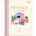 Foto ilustrativa Caderno Espiral Capa Dura Universitário 1 Matéria Purrfect Cats 80 Folhas