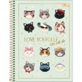 Foto ilustrativa Caderno Espiral Capa Dura Universitário 1 Matéria Purrfect Cats 80 Folhas