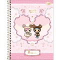 Foto ilustrativa Caderno Espiral Capa Dura Universitário 1 Matéria Tokidoki Donutella 80 Folhas