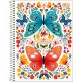 Foto ilustrativa Caderno Espiral Capa Dura Universitário 10 Matérias Bloom 160 Folhas