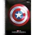 Foto ilustrativa Caderno Espiral Capa Dura Universitário 10 Matérias Capitão América 160 Folhas