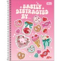 Foto ilustrativa Caderno Espiral Capa Dura Universitário 10 Matérias D+ Feminino 200 Folhas