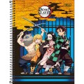 Foto ilustrativa Caderno Espiral Capa Dura Universitário 10 Matérias Demon Slayer 160 Folhas