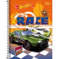 Foto ilustrativa Caderno Espiral Capa Dura Universitário 10 Matérias Hot Wheels Fit 160 Folhas