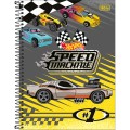 Foto ilustrativa Caderno Espiral Capa Dura Universitário 10 Matérias Hot Wheels Fit 160 Folhas