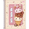 Foto ilustrativa Caderno Espiral Capa Dura Universitário 10 Matérias Ice Cute 160 Folhas