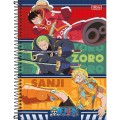 Foto ilustrativa Caderno Espiral Capa Dura Universitário 10 Matérias One Piece 160 Folhas