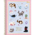 Foto ilustrativa Caderno Espiral Capa Dura Universitário 10 Matérias Purrfect Cats 160 Folhas