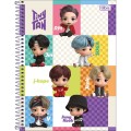 Foto ilustrativa Caderno Espiral Capa Dura Universitário 10 Matérias TinyTAN 160 Folhas