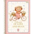 Foto ilustrativa Caderno Espiral Capa Dura Universitário 15 Matérias Love Bears 240 Folhas