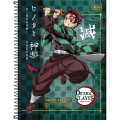 Foto ilustrativa Caderno Espiral Capa Dura Universitário Connect 1 Matéria Demon Slayer 80 Folhas