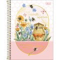 Foto ilustrativa Caderno Espiral Capa Dura Universitário Connect 1 Matéria Honey Bee 80 Folhas