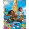 Foto ilustrativa Caderno Espiral Capa Dura Universitário Connect 1 Matéria Moana 80 Folhas