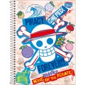 Foto ilustrativa Caderno Espiral Capa Dura Universitário Connect 1 Matéria One Piece Netflix 80 Folhas