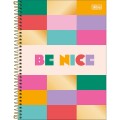 Foto ilustrativa Caderno Espiral Capa Dura Universitário Connect 10 Matérias Be Nice 160 Folhas