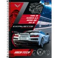 Foto ilustrativa Caderno Espiral Capa Dura Universitário Connect 10 Matérias Camaro e Corvette 160 Folhas