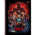 Foto ilustrativa Caderno Espiral Capa Dura Universitário Connect 10 Matérias Stranger Things 160 Folhas