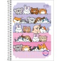 Foto ilustrativa Caderno Espiral Capa Flexível Universitário 1 Matéria Pepper Feminino 80 Folhas
