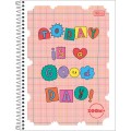 Foto ilustrativa Caderno Espiral Capa Flexível Universitário 1 Matéria Zoom+ Feminino 96 Folhas