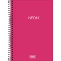 Foto ilustrativa Caderno Espiral Capa Plástica 1/4 Neon Pink 80 Folhas