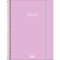 Foto ilustrativa Caderno Espiral Capa Plástica Universitário 1 Matéria Neon Fit Feminino 80 Folhas