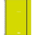 Foto ilustrativa Caderno Espiral Capa Plástica Universitário 1 Matéria Neon Verde-Limão 80 Folhas