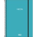 Foto ilustrativa Caderno Espiral Capa Plástica Universitário 10 Matérias Neon Azul 160 Folhas
