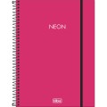 Foto ilustrativa Caderno Espiral Capa Plástica Universitário 10 Matérias Neon Pink 160 Folhas