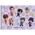 Foto ilustrativa Caderno Espiral Cartografia TinyTAN 80 Folhas