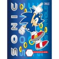 Foto ilustrativa Caderno Quadriculado 1x1 cm Brochura Capa Dura Universitário Sonic 40 Folhas