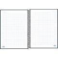 Foto ilustrativa Caderno Quadriculado 1x1 cm Espiral Capa Dura Universitário Zip Preto 80 Folhas