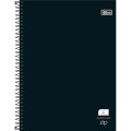 Foto ilustrativa Caderno Quadriculado 7x7 mm Espiral Capa Dura Universitário Zip Preto 48 Folhas