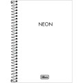 Foto ilustrativa Caderno sem Pauta Espiral Capa Plástica 1/4 Neon Branco 80 Folhas