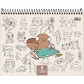 Foto ilustrativa Caderno Sketchbook Espiral Capa Dura A4 Rafa Tuma 150 G 50 Folhas