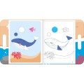 Foto ilustrativa Cartilha Atividades Maleta Cole & Pinte Fundo do Mar 8 Folhas