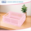 Foto ilustrativa Cesto Organizador Plástico Dobrável G - Rosa Claro